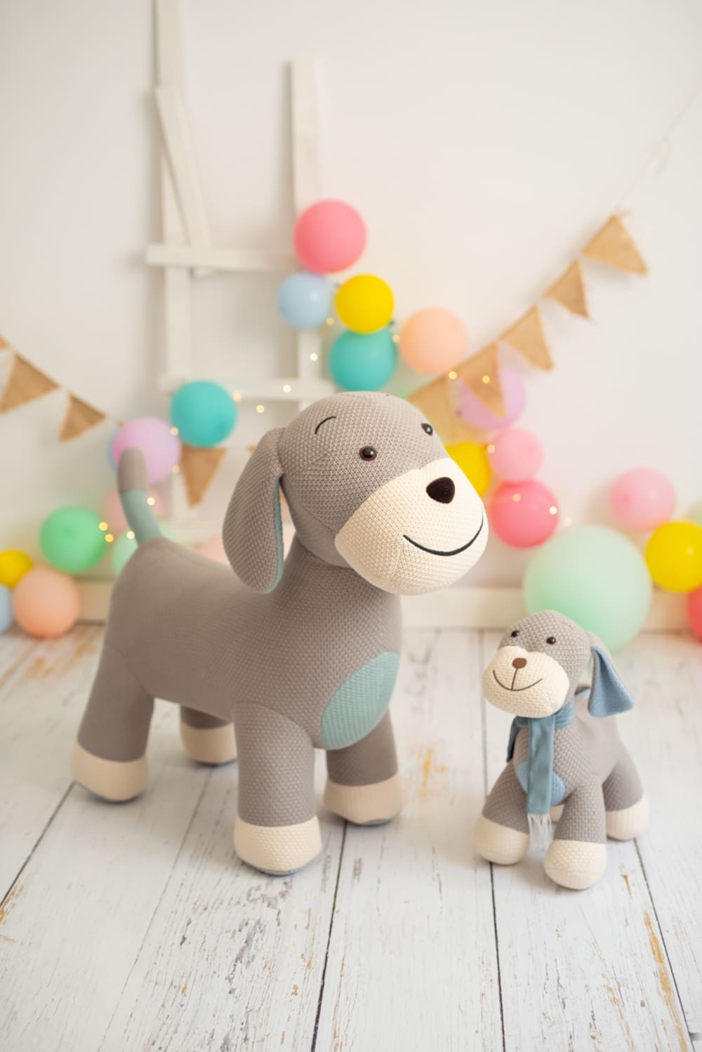 Pack peluches cockers de algodón 100% gris - Maisons du Monde