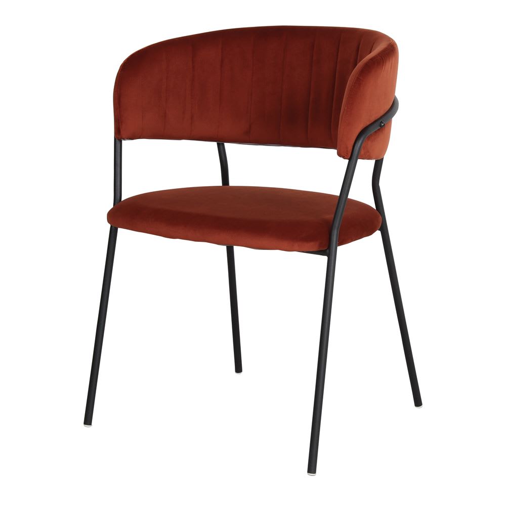 Silla tapizada - terracota - 81x54x53