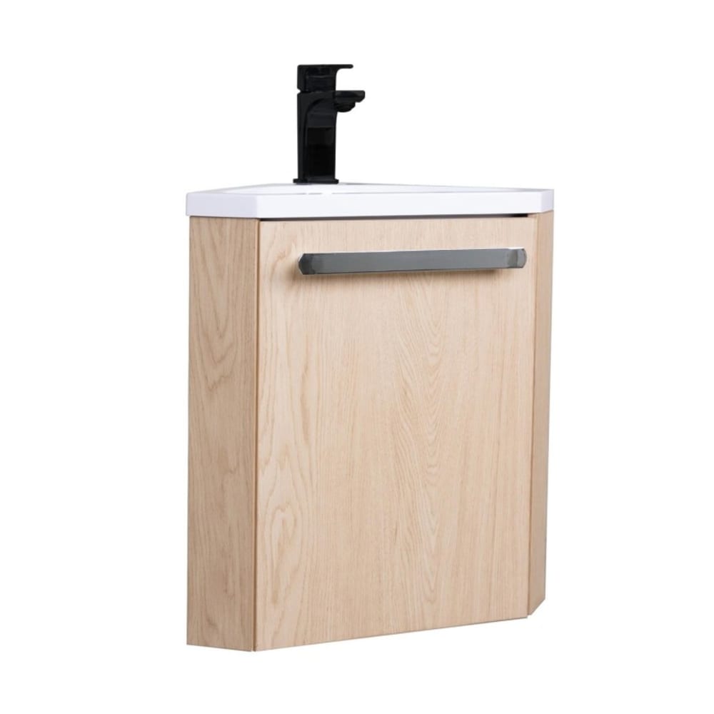 Ensemble lave-mains d'angle suspendu skino avec robinet noir - Maisons du Monde