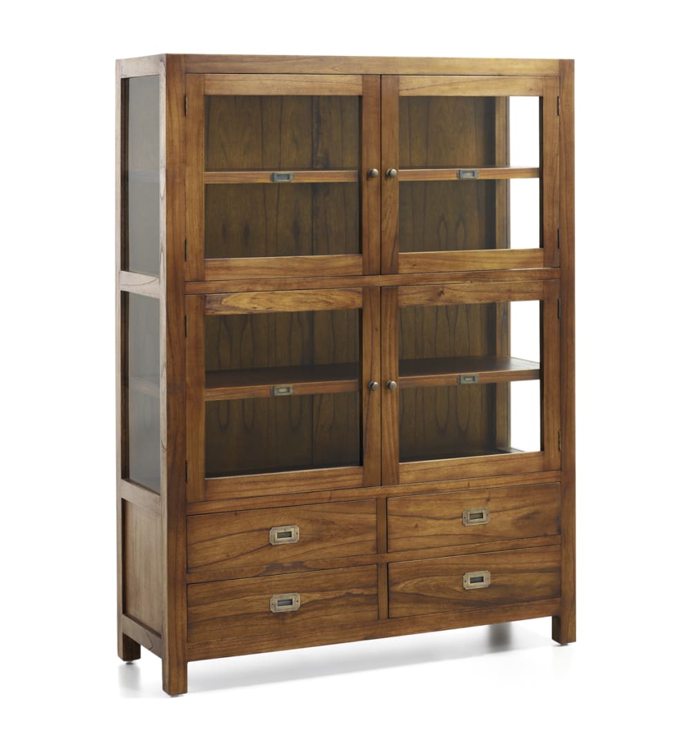 Vitrine en bois marron H 155 cm