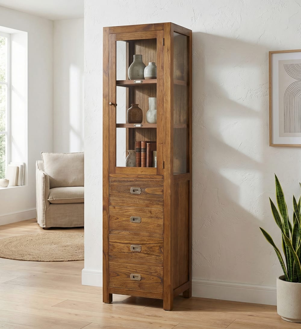 Vitrine en bois marron H 190 cm - Maisons du Monde