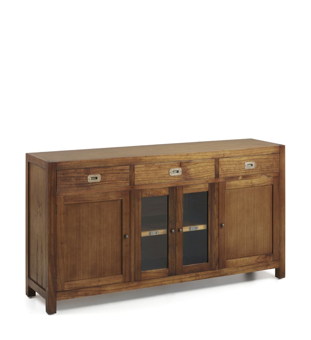 Credenza in legno di mindi marrone L 160 cm - Modello Country - LEGNO