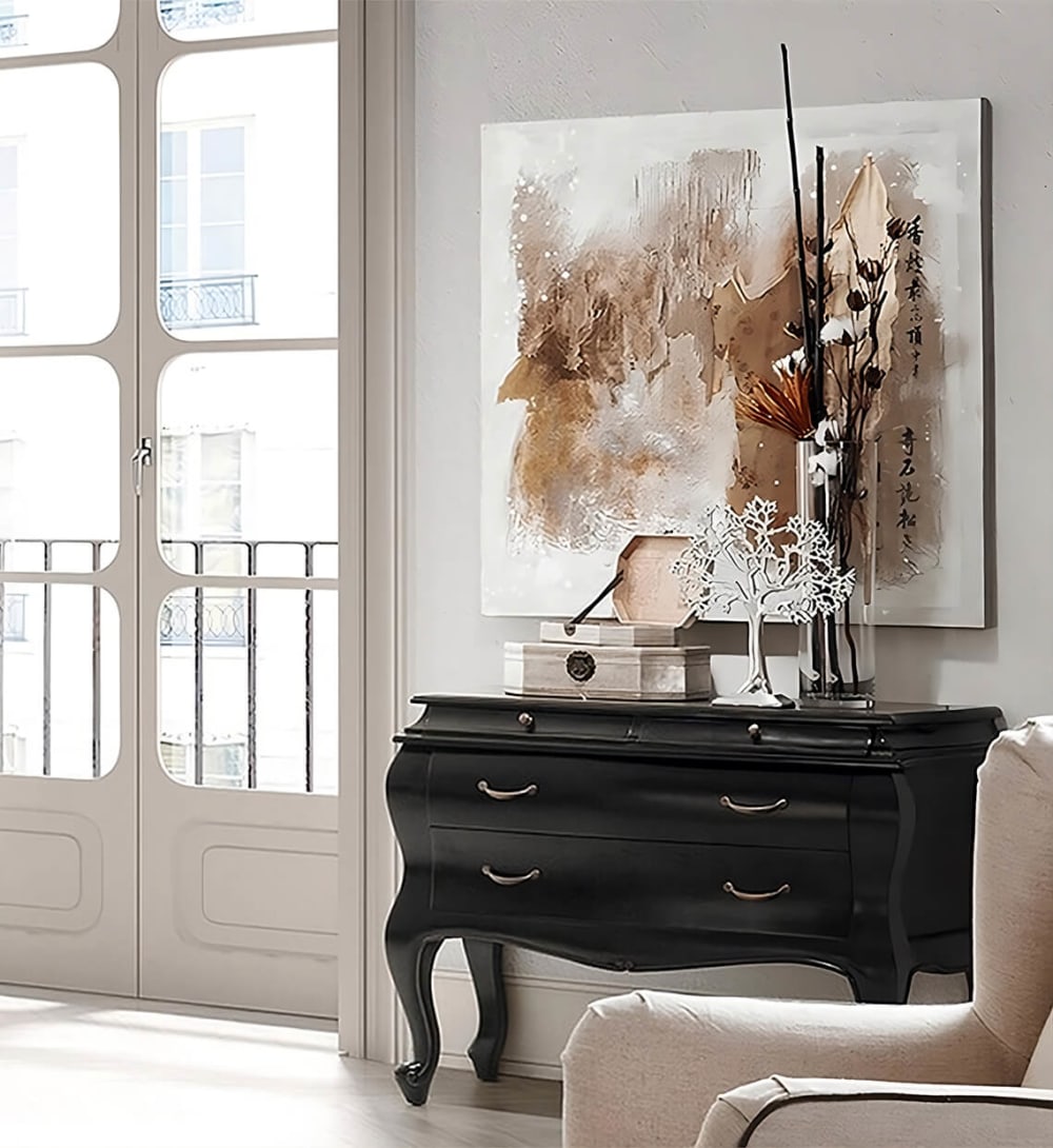 Kommode aus Mahagoni-Holz, H 110 cm, schwarz - Maisons Du Monde