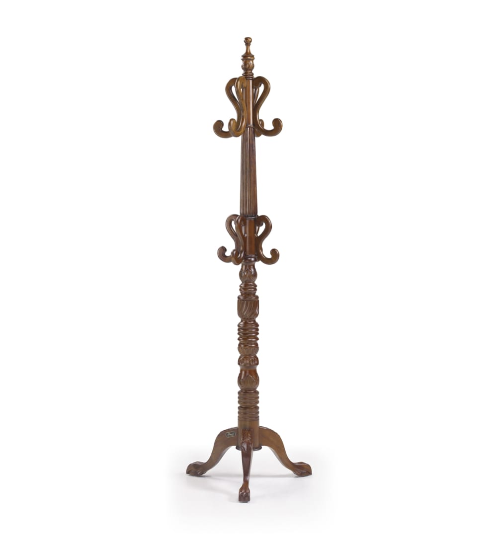 Portemanteau en bois d'acajou marron H 190 cm