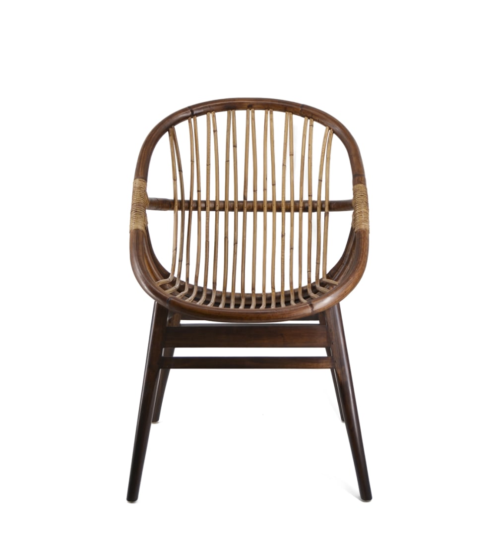 Fauteuil en bois de mindi et rotin
