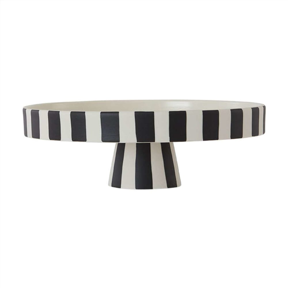Plateau blanc grès Ø27xH9cm