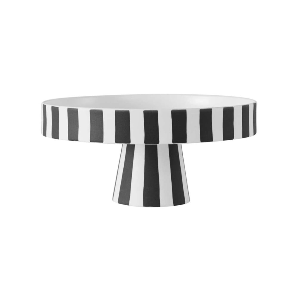 Plateau blanc grès Ø20xH9cm