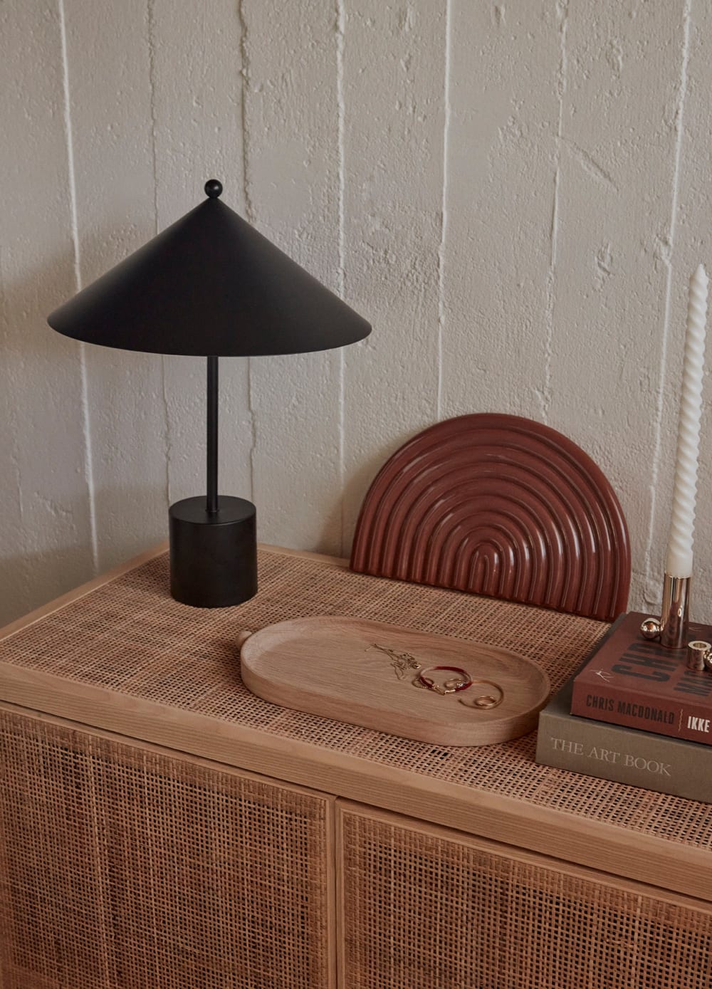 Lampe de table noire métal enduit de poudre Ø35xH50cm - Maisons du Monde