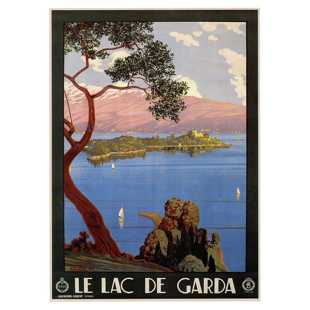 Poster turistico Le Lac de Garda cm. 50x70 - Multicolore - PES - Poliestere