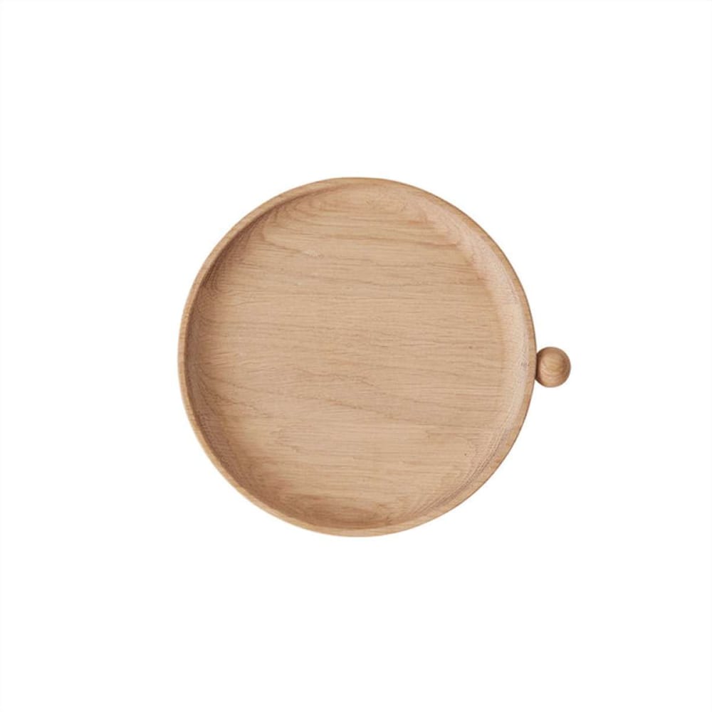 Plateau en bois rond chêne H2,5x22x20cm