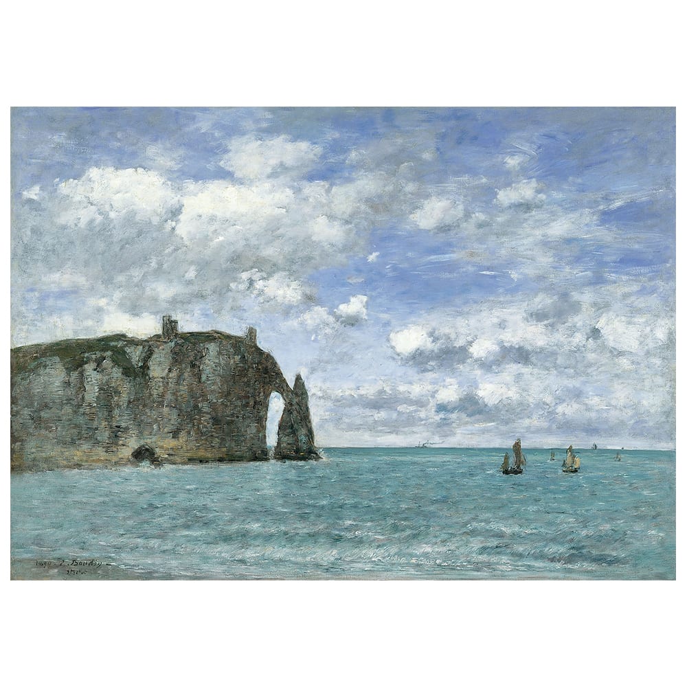 Stampa su tela - Tretat. La Falaise D'Aval - Eugène Boudin cm. 50x70 - Multicolore - PES - Poliestere