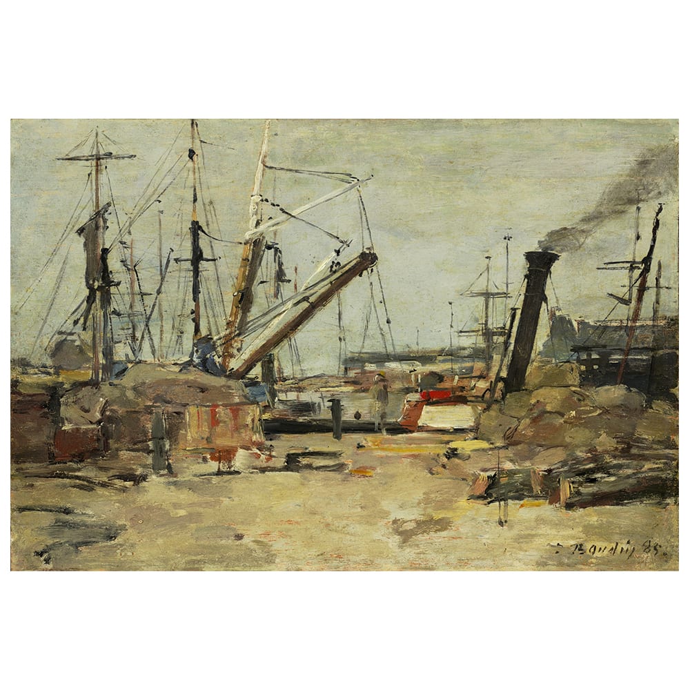 Stampa su tela - Les Chalutiers - Eugène Boudin cm. 60x90 - Multicolore - PES - Poliestere