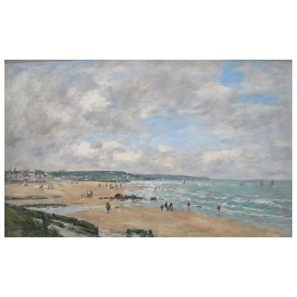 Stampa su tela - Plage À Trouville - Eugène Boudin cm. 50x80 - Multicolore - PES - Poliestere