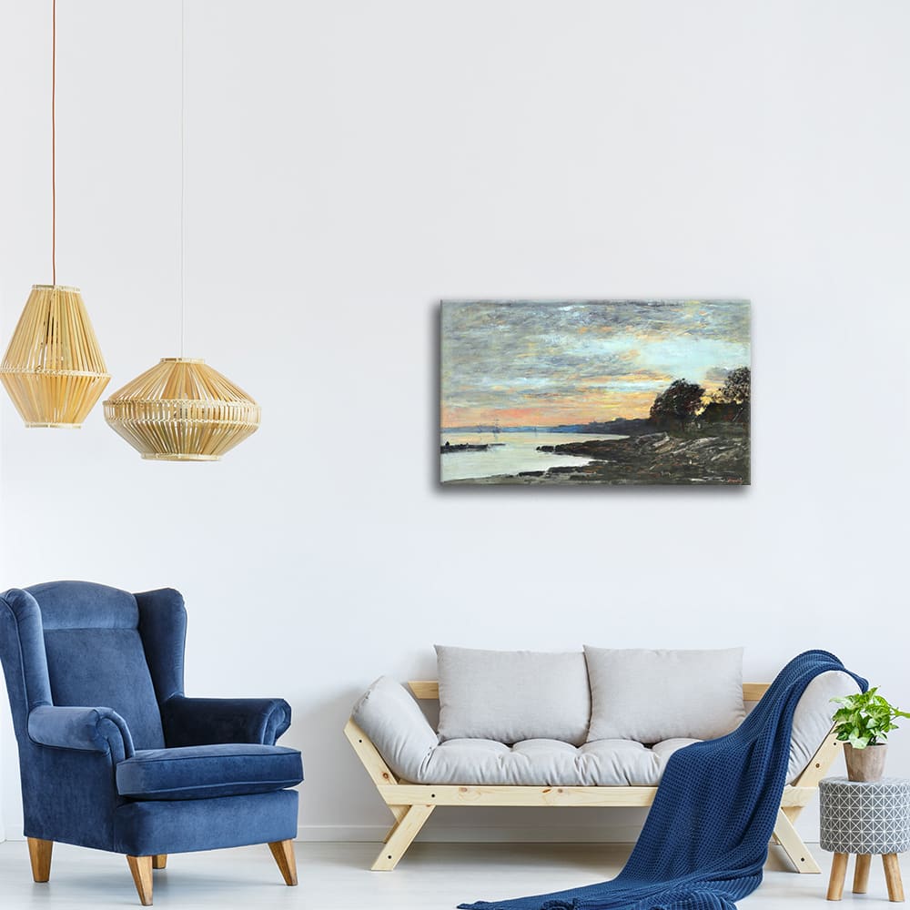 Tableau - Plage à Trouville - Eugène Boudin 50x80cm