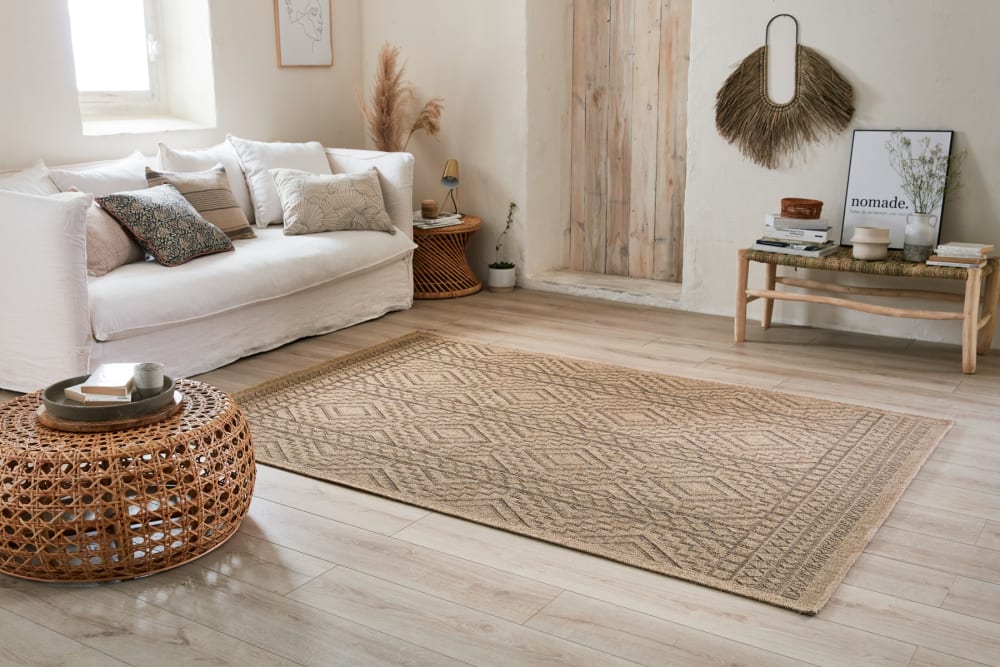 Tapis intérieur et extérieur aspect jute motif géométrique 160x230 — vue 3