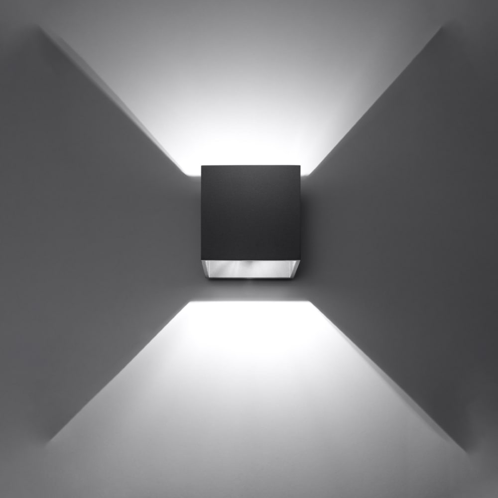 Applique carrée en aluminium, noir L: 10cm — vue 4