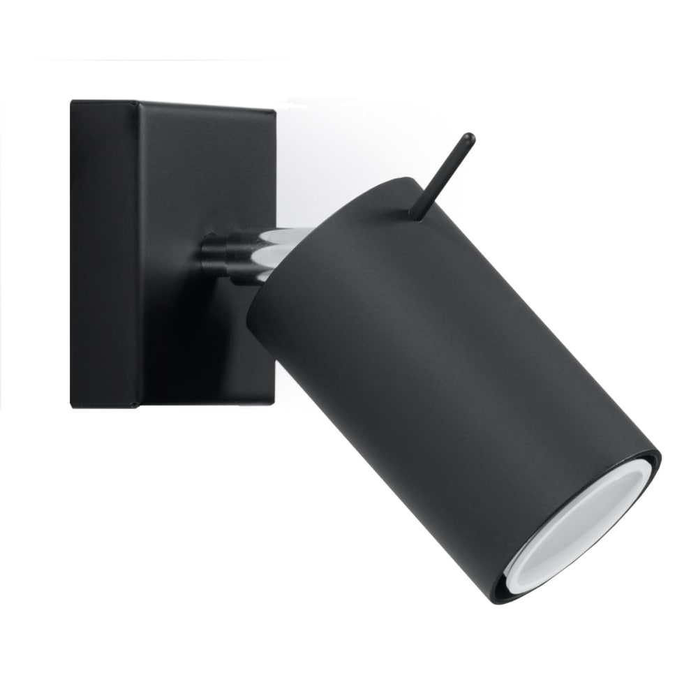 Lámpara de pared negro acero alt. 8 cm