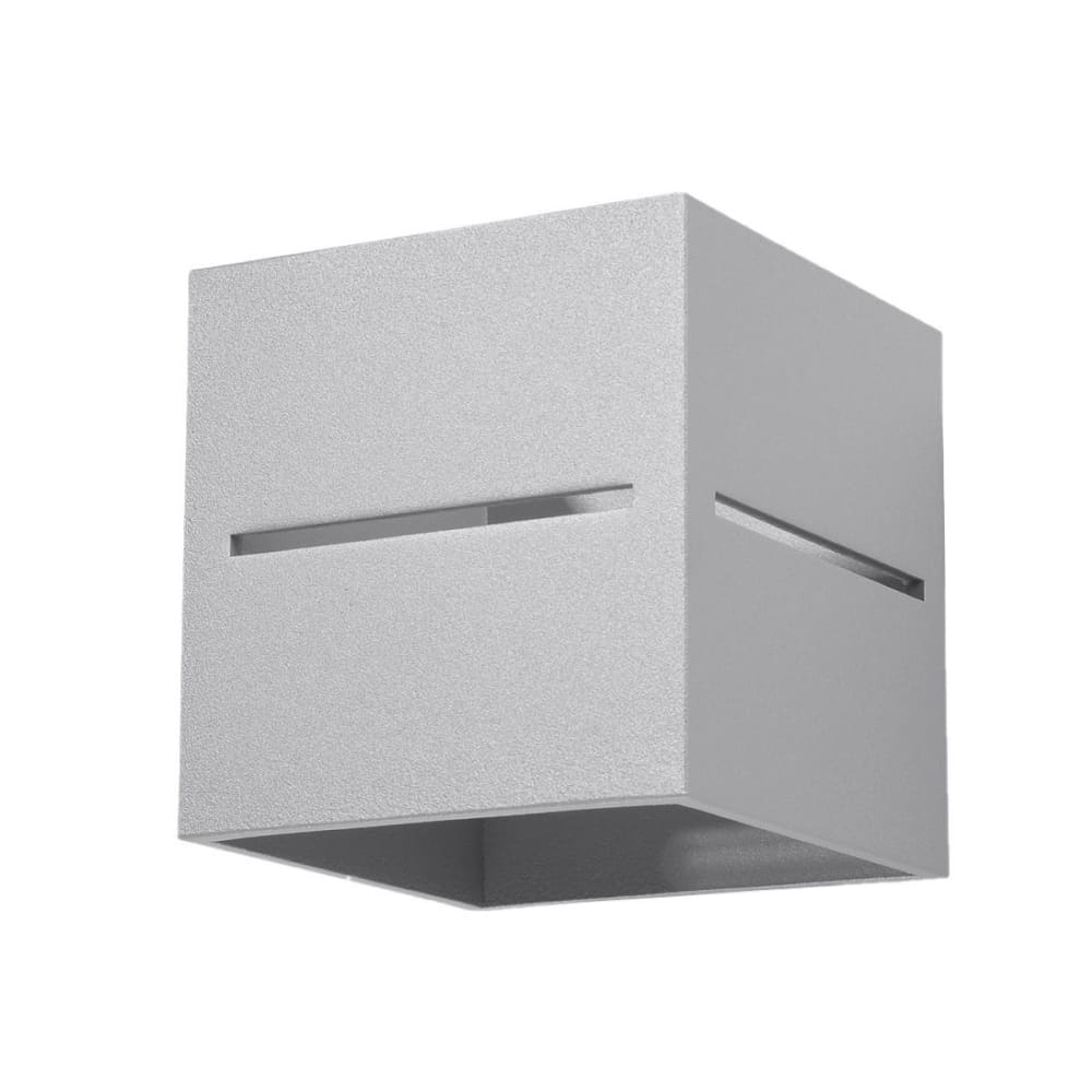 Lámpara de pared gris aluminio alt. 10 cm