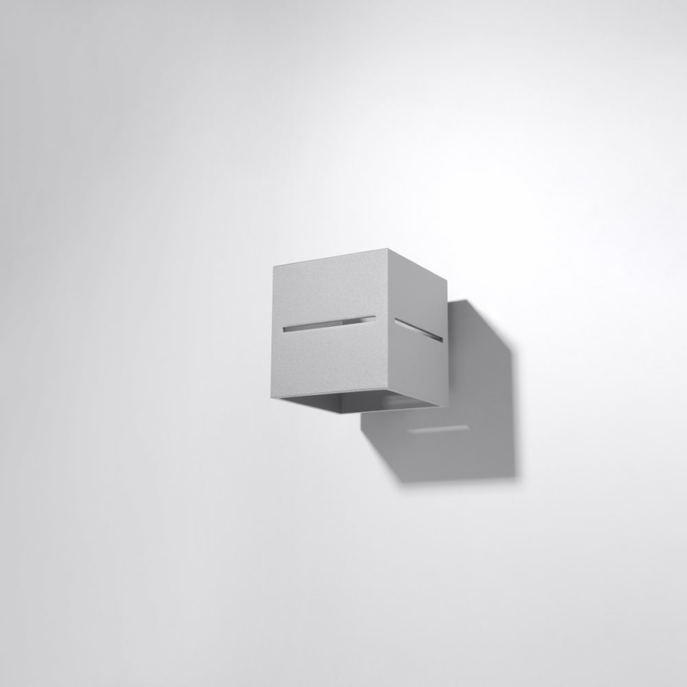 Applique carrée en aluminium, gris L: 10cm — vue 3