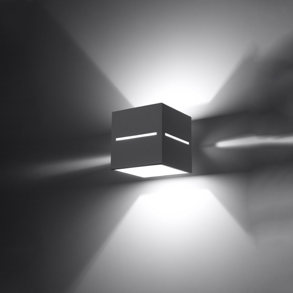 Applique carrée en aluminium, gris L: 10cm — vue 4