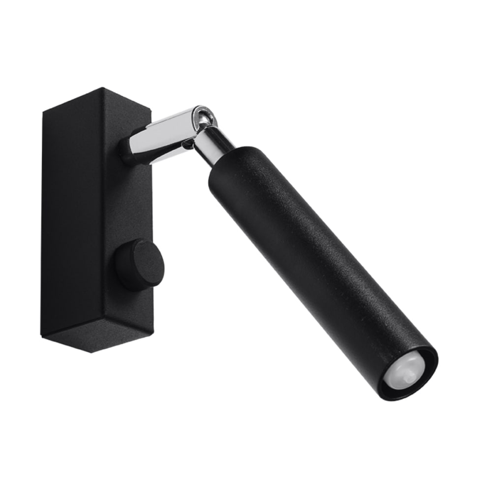 Lámpara de pared negro acero alt. 20 cm