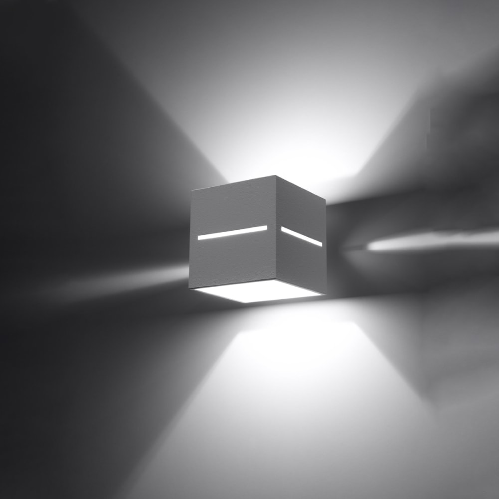 Applique carrée en aluminium, blanc L: 10cm — vue 4