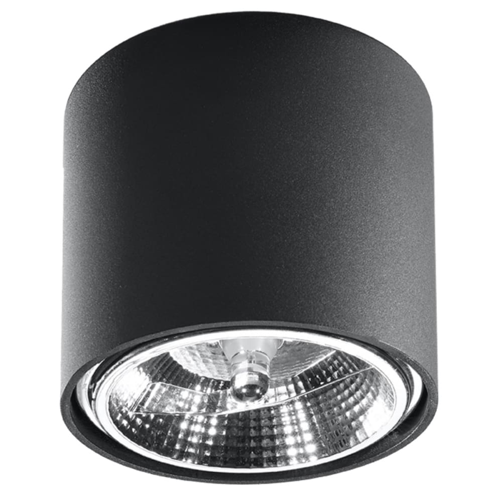 Plafonnier Aluminium Noir GU10/ES111 1 Tiube
