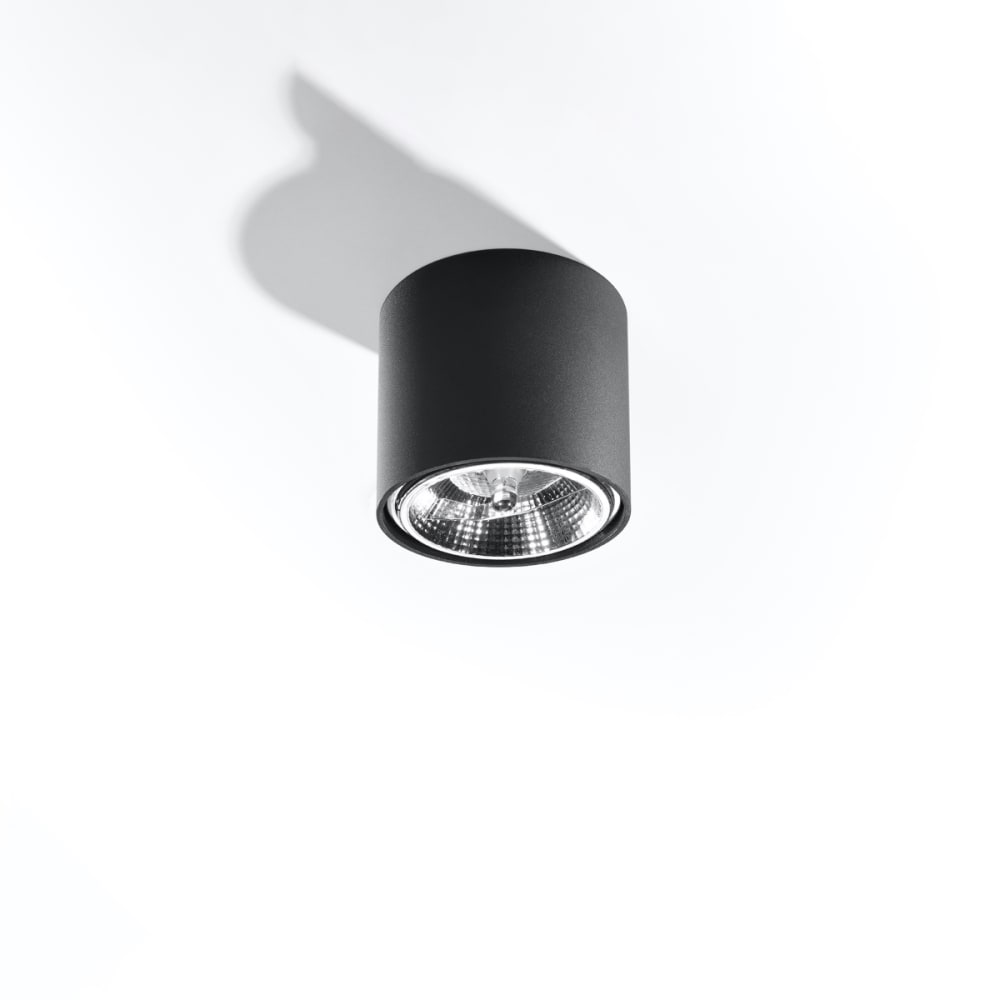 Plafonnier Aluminium Noir GU10/ES111 1 Tiube — vue 3