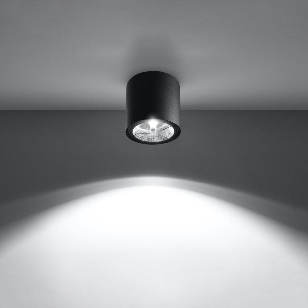 Plafonnier Aluminium Noir GU10/ES111 1 Tiube — vue 4