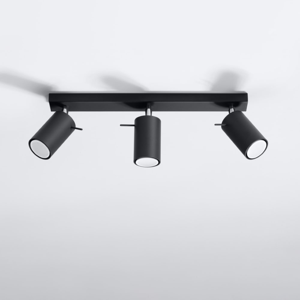 Plafonnier Acier Noir GU10 3 Ring Line — vue 3