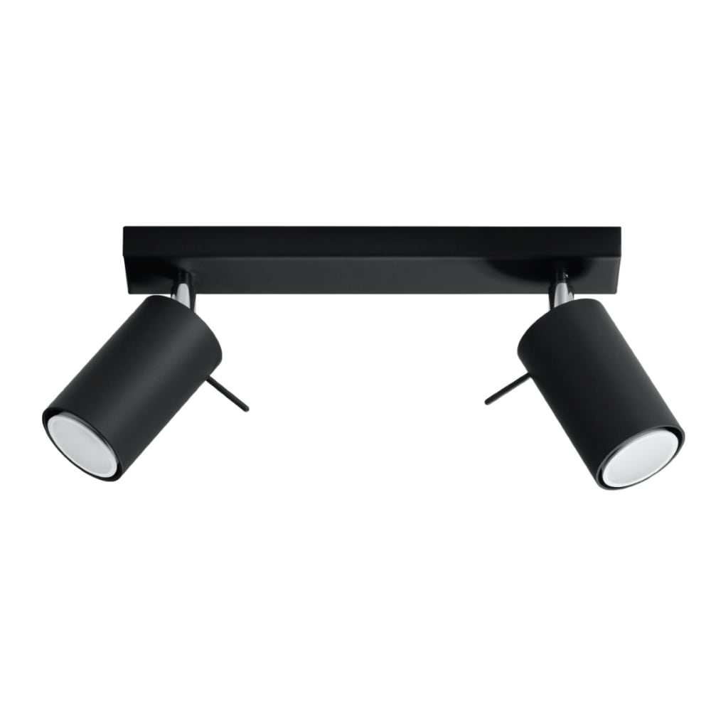 Plafonnier Acier Noir GU10 2 Ring