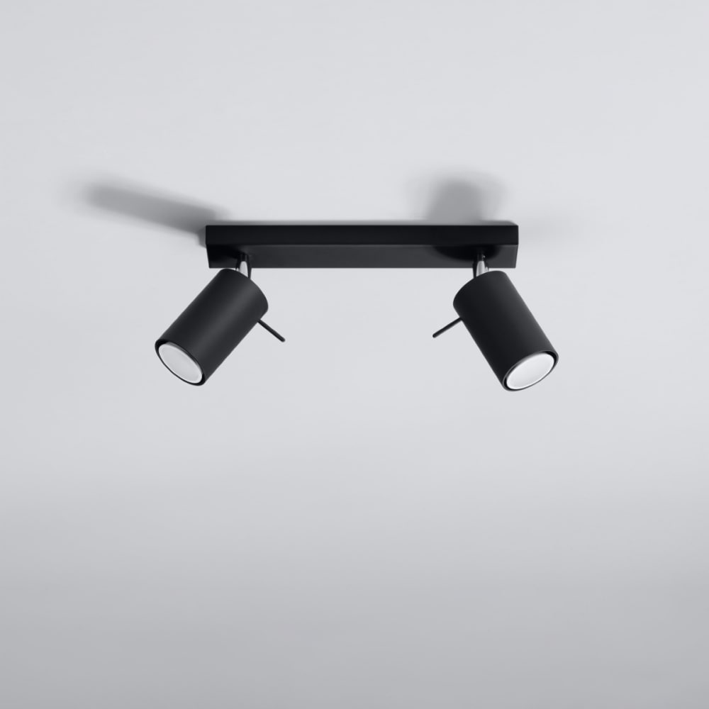 Plafonnier Acier Noir GU10 2 Ring — vue 3