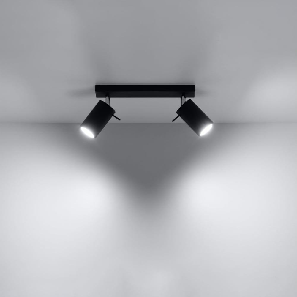 Plafonnier Acier Noir GU10 2 Ring — vue 4