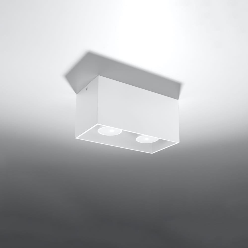 Plafonnier Aluminium Blanc GU10 2 Quad — vue 3