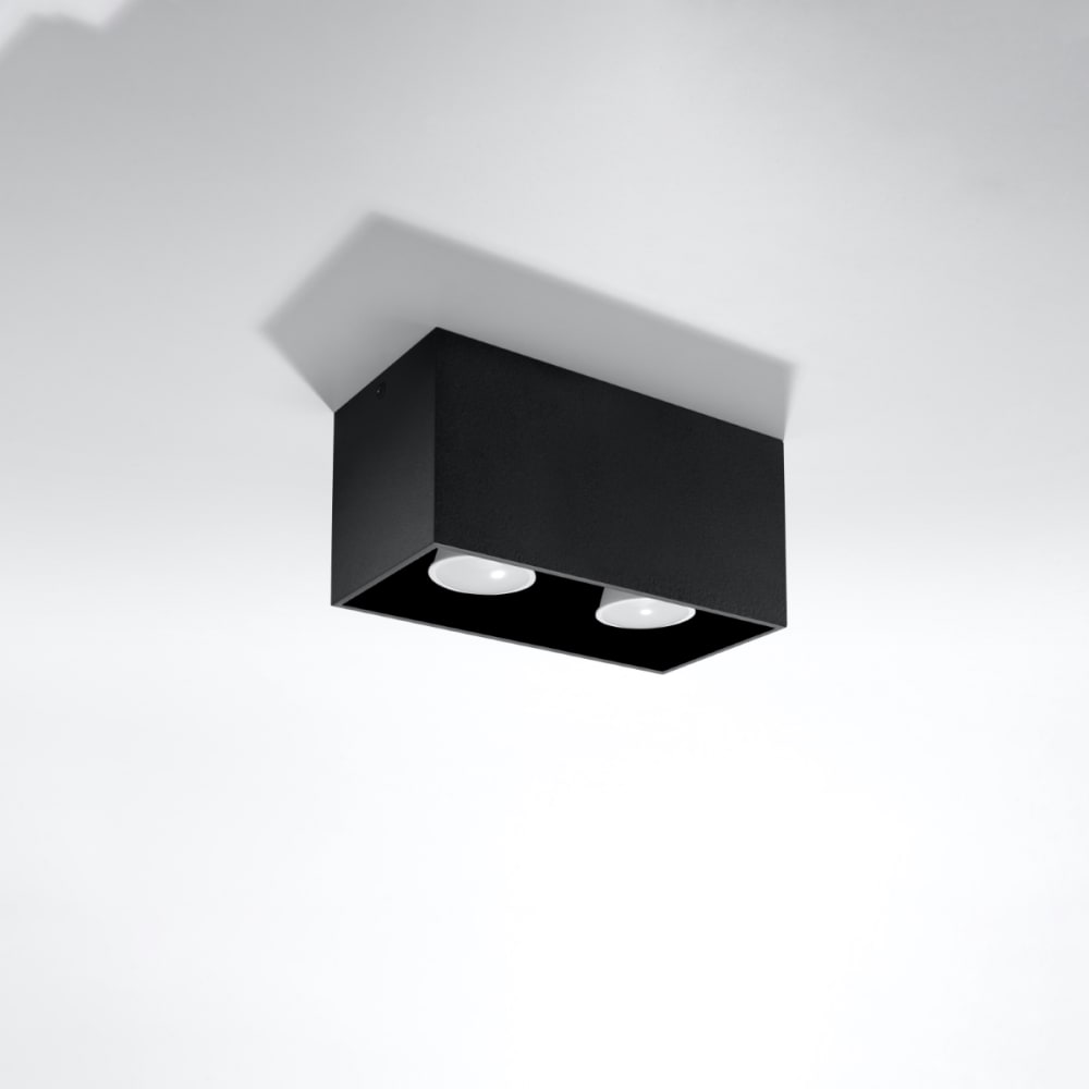 Plafonnier Aluminium Noir GU10 2 Quad — vue 3