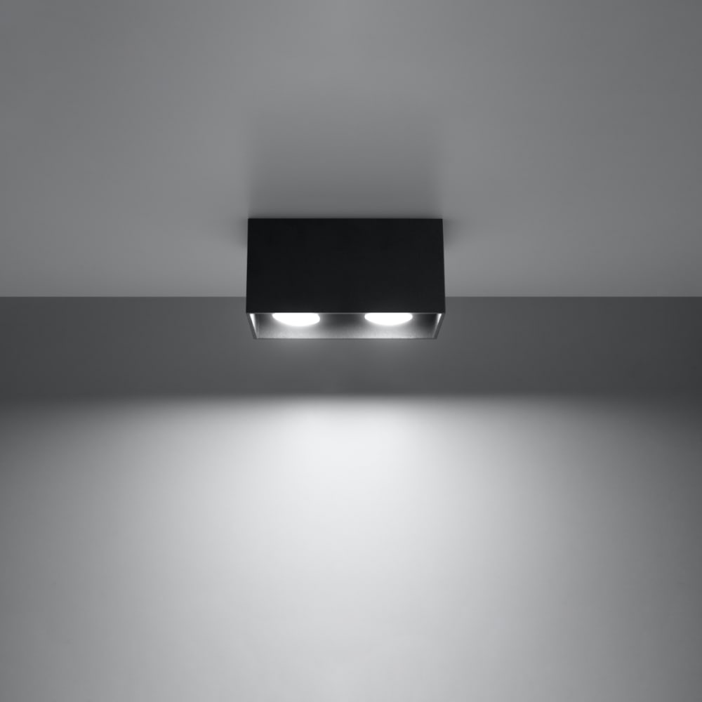 Plafonnier Aluminium Noir GU10 2 Quad — vue 4