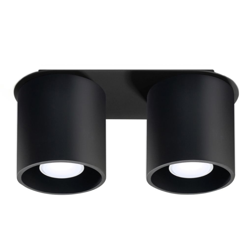 Plafonnier aluminium noir H 12 cm