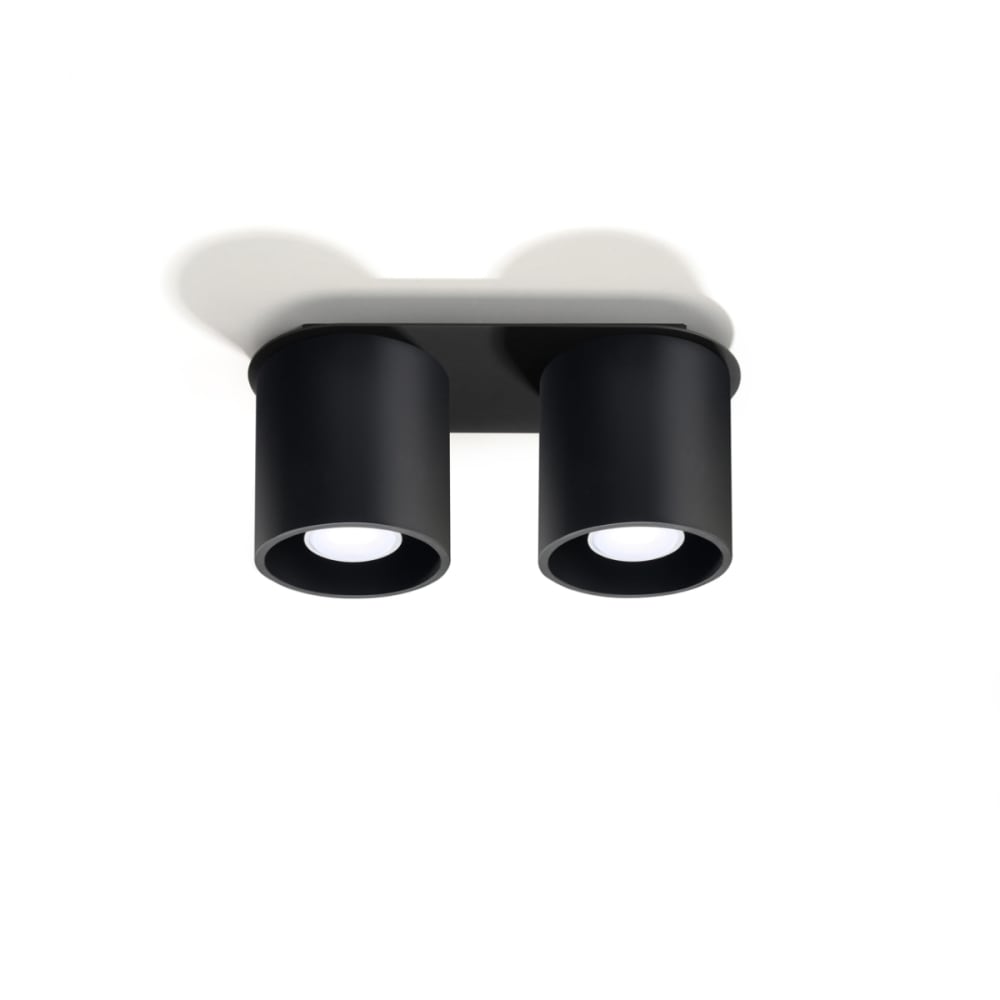 Plafonnier Aluminium Noir GU10 2 Orbis — vue 3