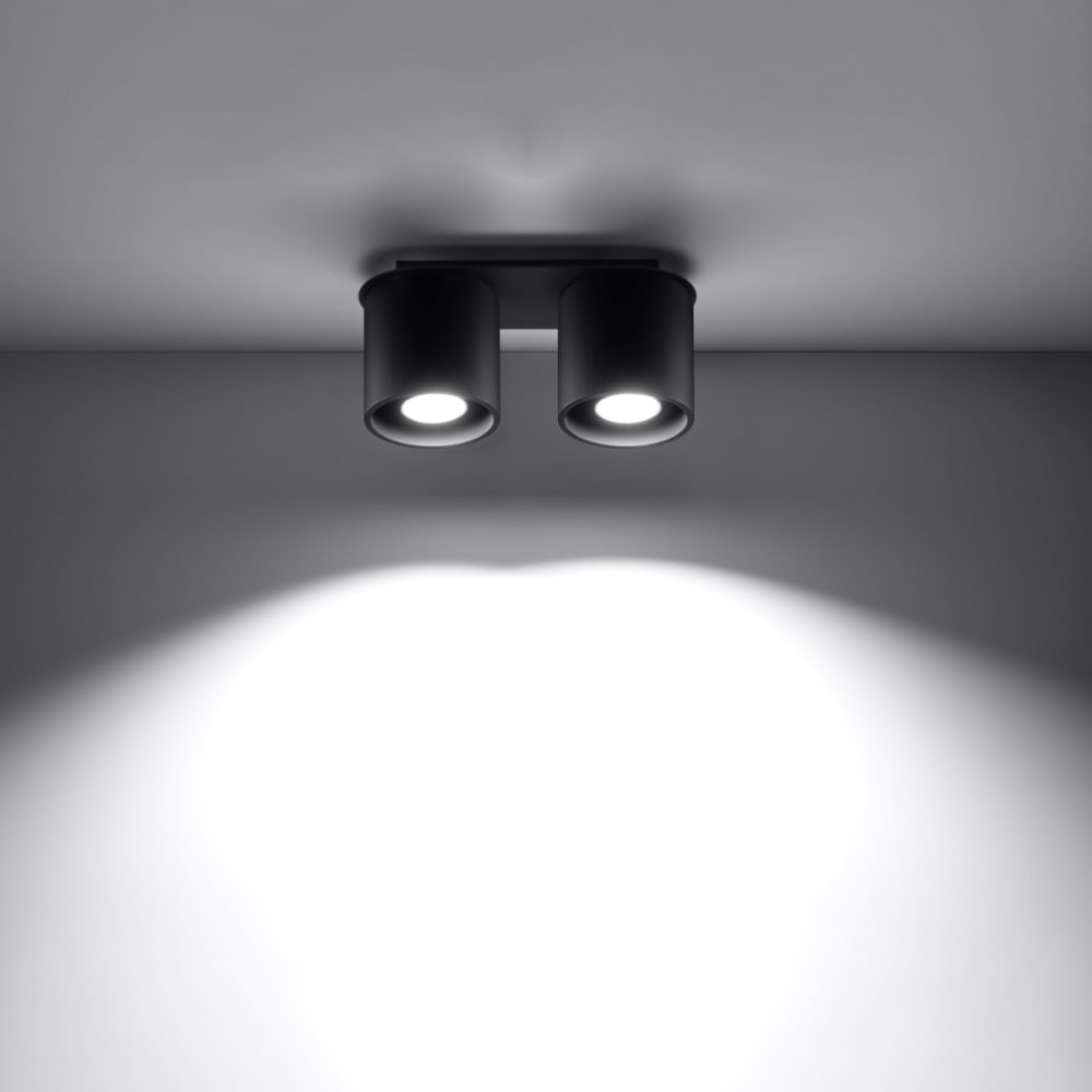 Plafonnier Aluminium Noir GU10 2 Orbis — vue 4