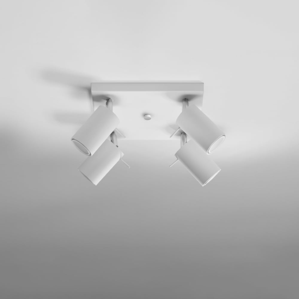 Plafonnier Acier Blanc GU10 4 Ring — vue 3