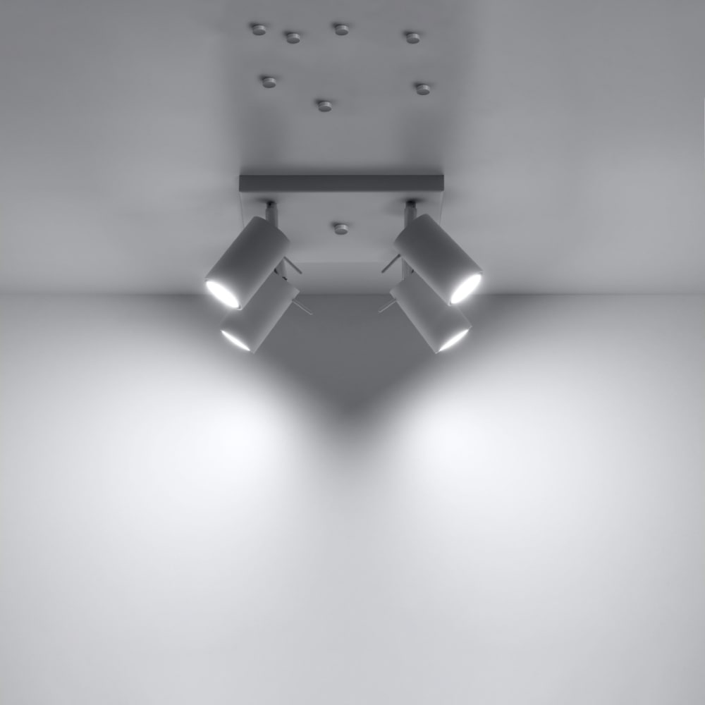 Plafonnier Acier Blanc GU10 4 Ring — vue 4