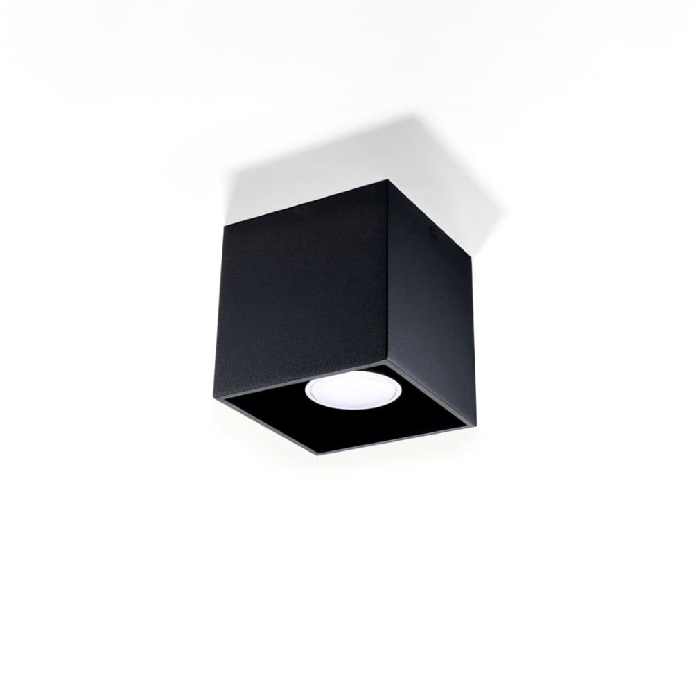 Plafonnier Aluminium Noir GU10 1 Quad — vue 3