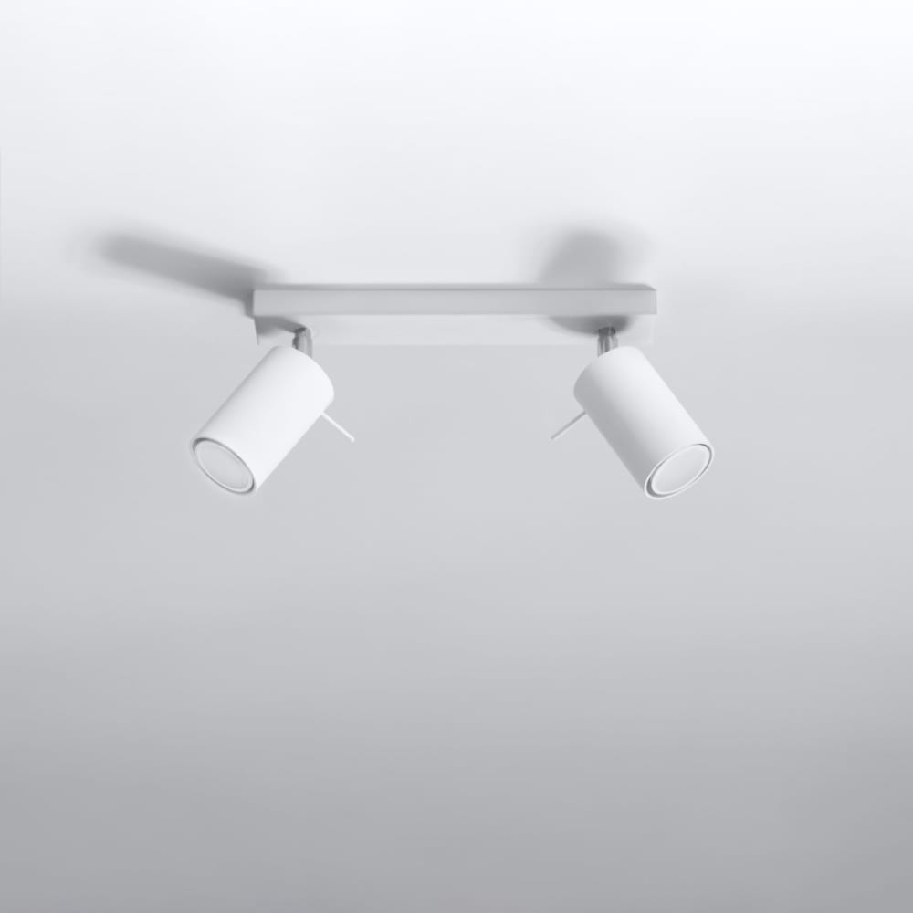 Plafonnier Acier Blanc GU10 2 Ring — vue 3