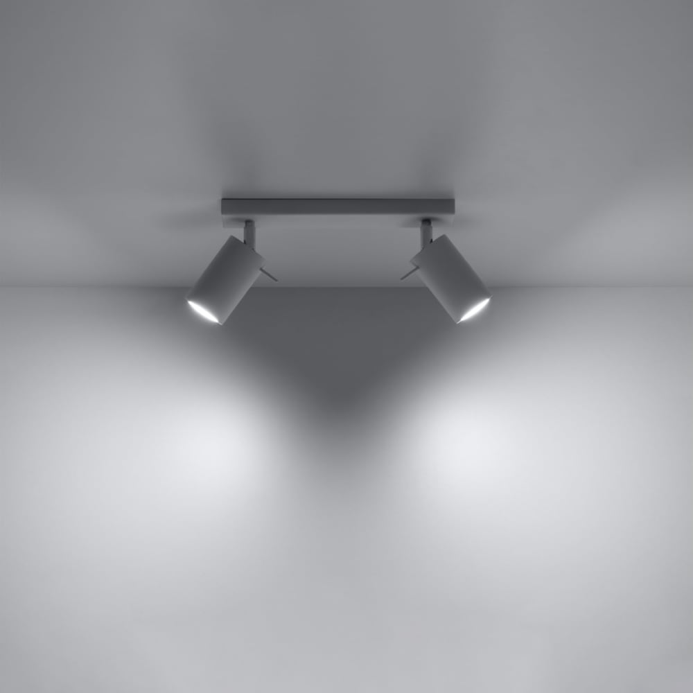 Plafonnier Acier Blanc GU10 2 Ring — vue 4