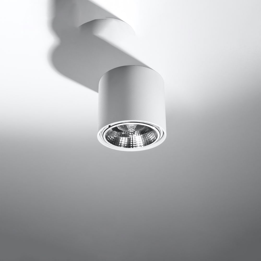 Plafonnier Aluminium Blanc GU10/ES111 1 Tiube — vue 3