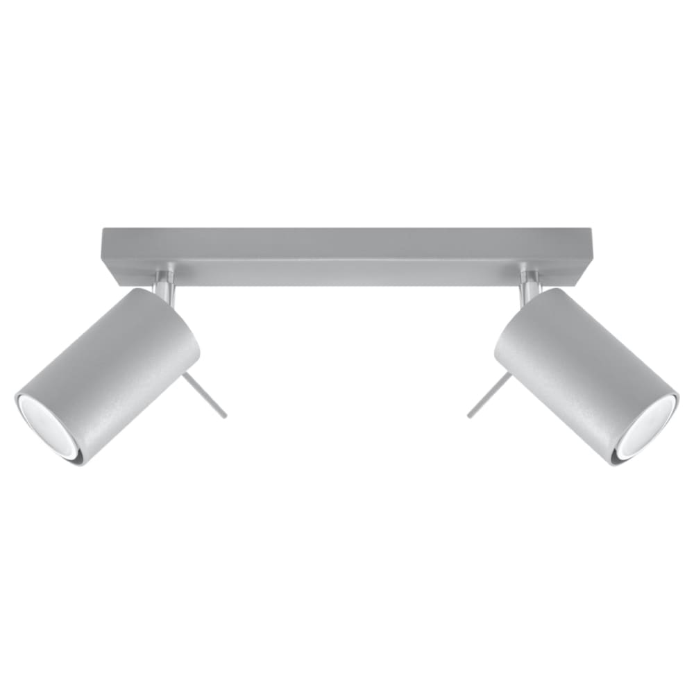 Plafonnier acier gris H 16 cm