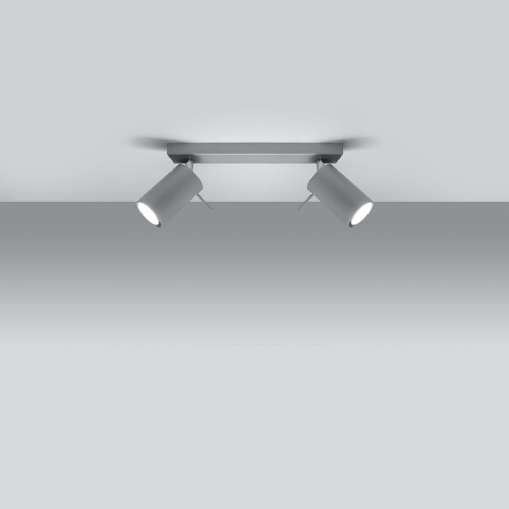 Plafonnier Acier Gris GU10 2 Ring — vue 4