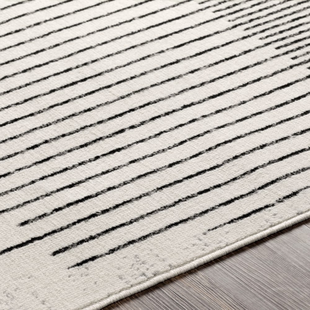 Tapis scandinave moderne blanc/noir 200x275 — vue 4