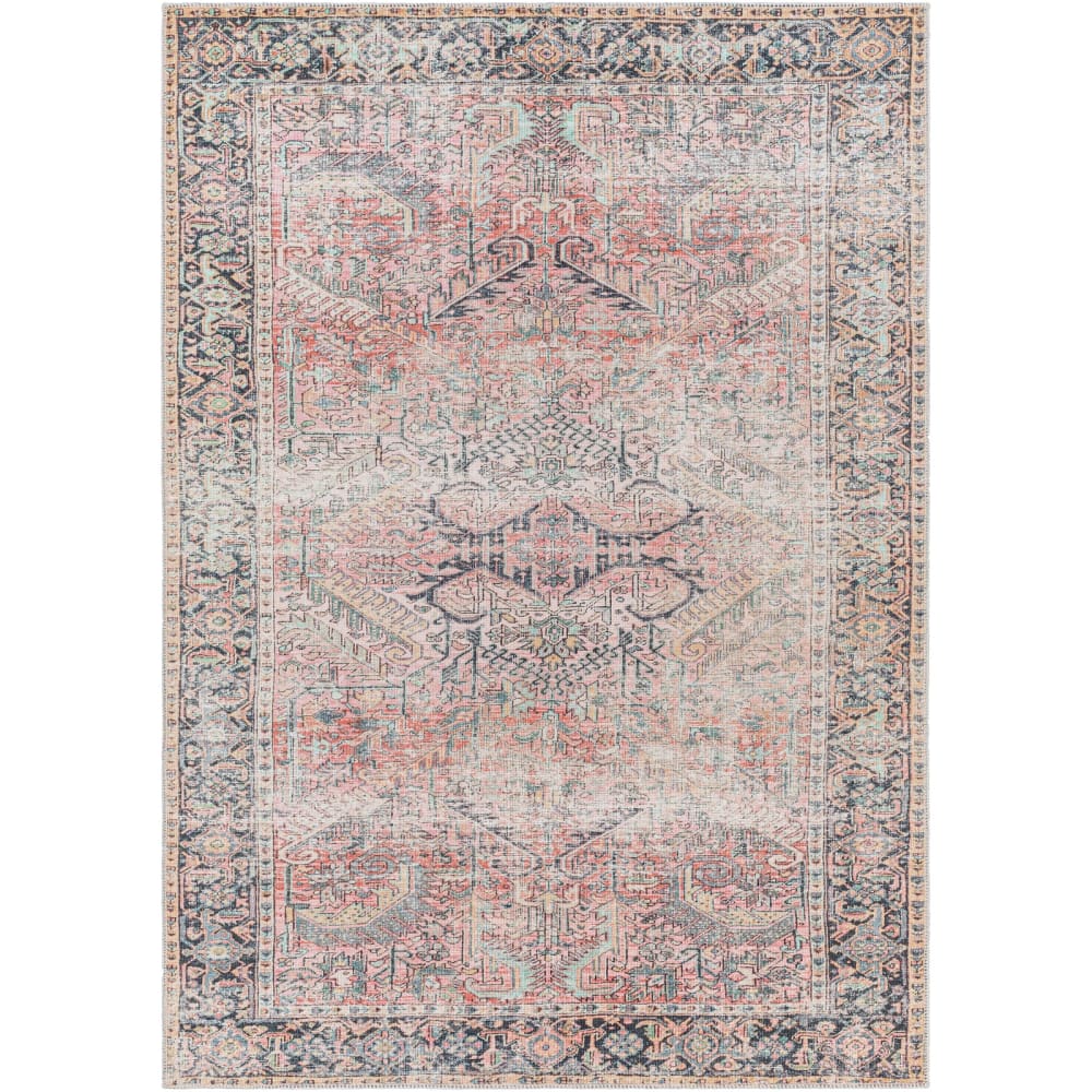 Tappeto vintage lavabile rosa 160x213 - Livabliss