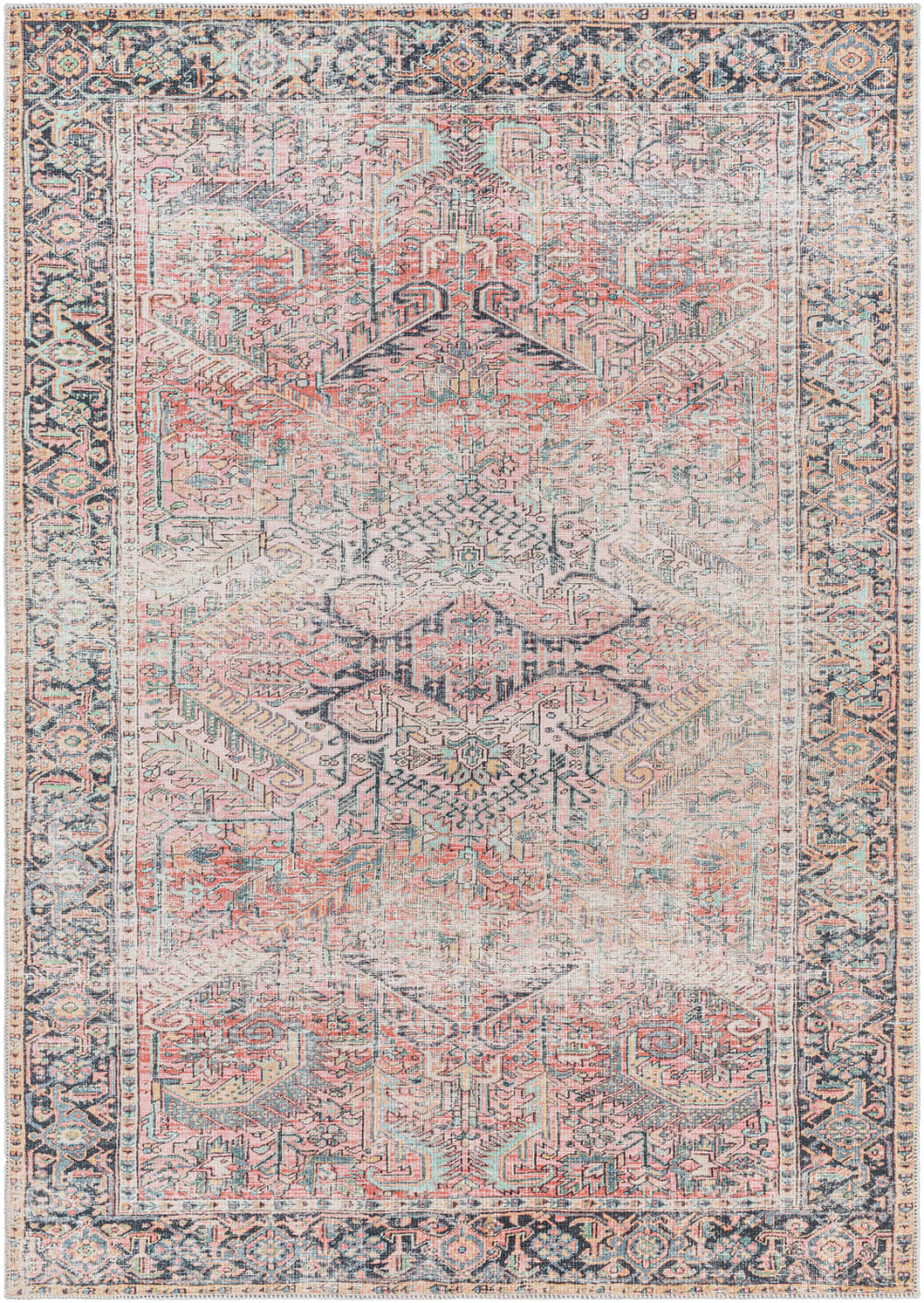 Vintage Teppich Maschinenwaschbar Rosa 160x213 - Maisons Du Monde